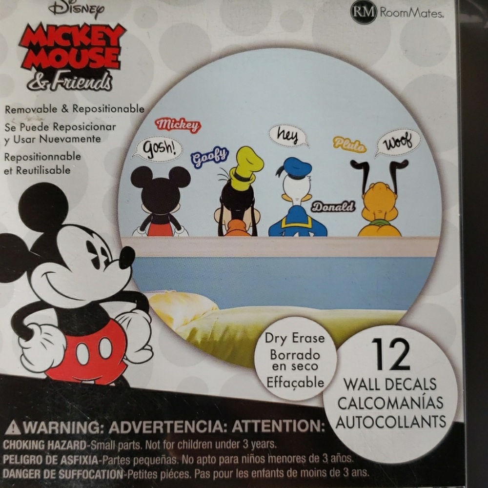 Mickey Mouse & Friends Peel N Stick Wall Decals NWT